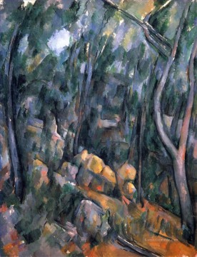  Cezanne Galerie - Wald nahe den felsigen Höhlen über dem Chateau Noir Paul Cezanne
